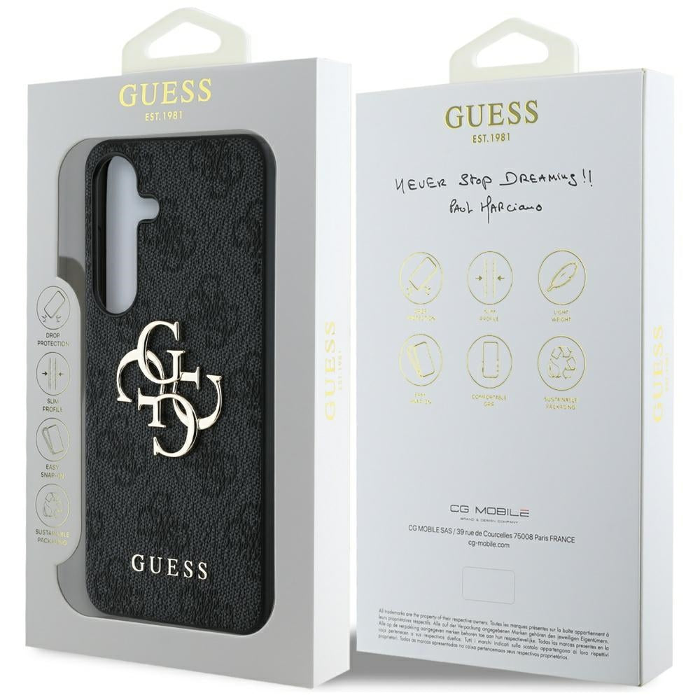 Guess GUHCS25M4GMGGR Galaxy S25 Plus Black hardcase 4G Big Metal Logo