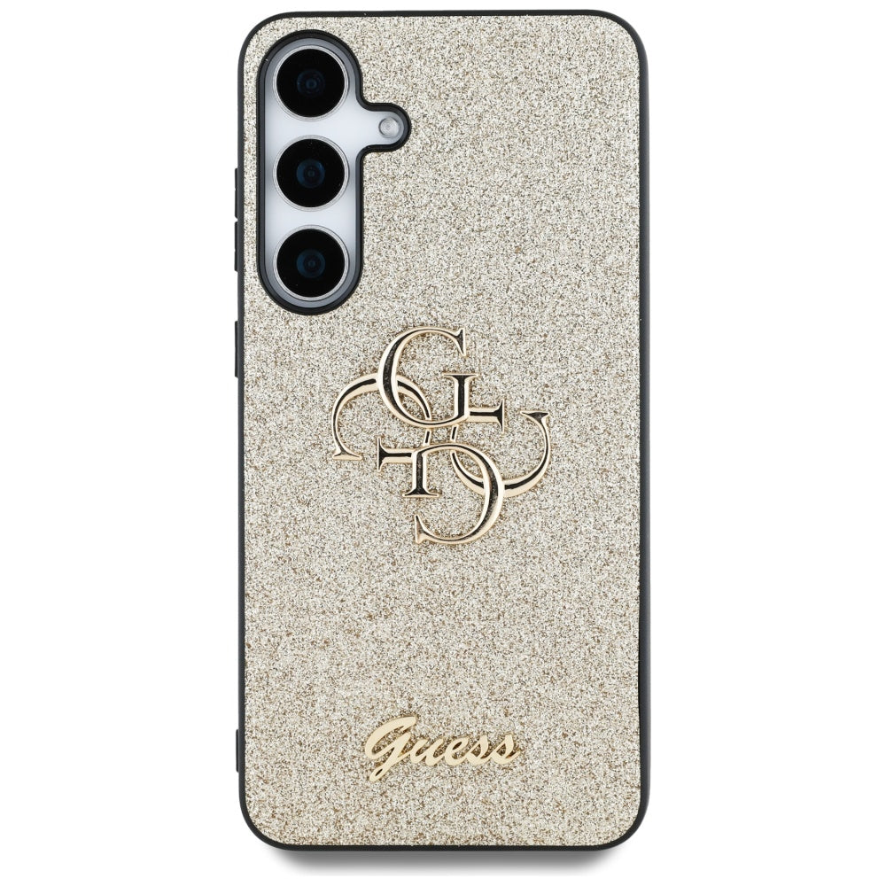 Guess GUHCS25SHG4SGD Fixed Glitter Big 4G Metal  Logo to Samsung Galaxy S25 Gold