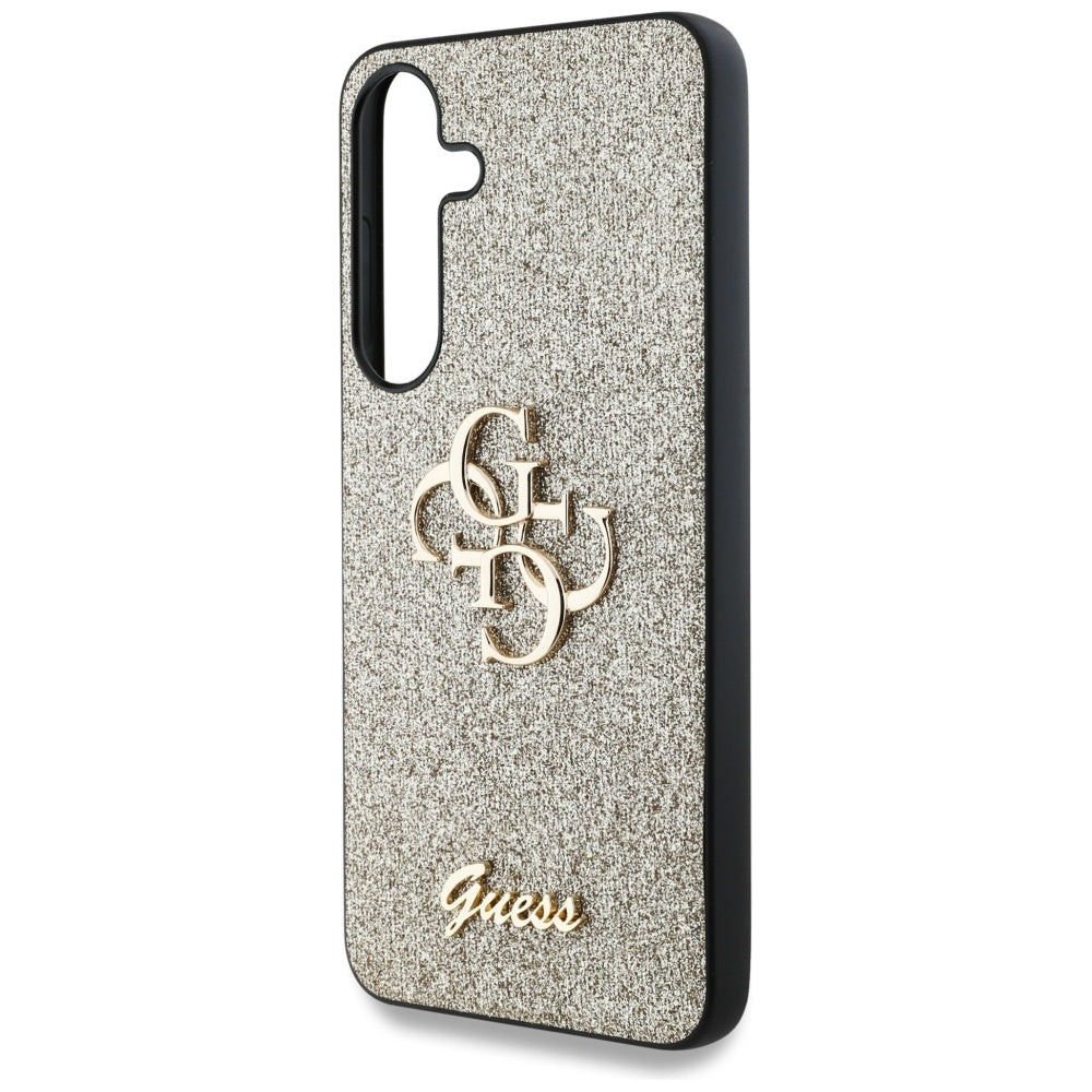 Guess GUHCS25SHG4SGD Fixed Glitter Big 4G Metal  Logo to Samsung Galaxy S25 Gold