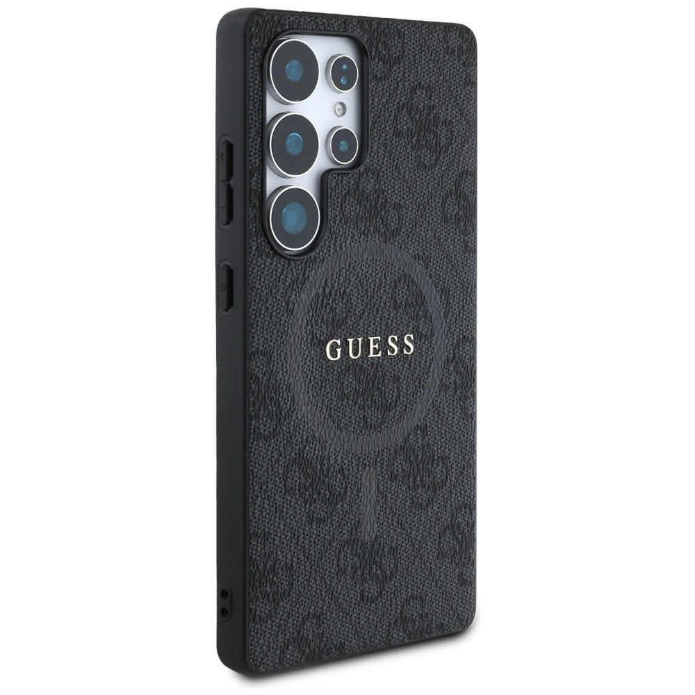 Guess GUHMS25LG4GFRK Leather 4G Colored Ring Classic Logo MagSafe Samsung Galaxy S25 Ultra black