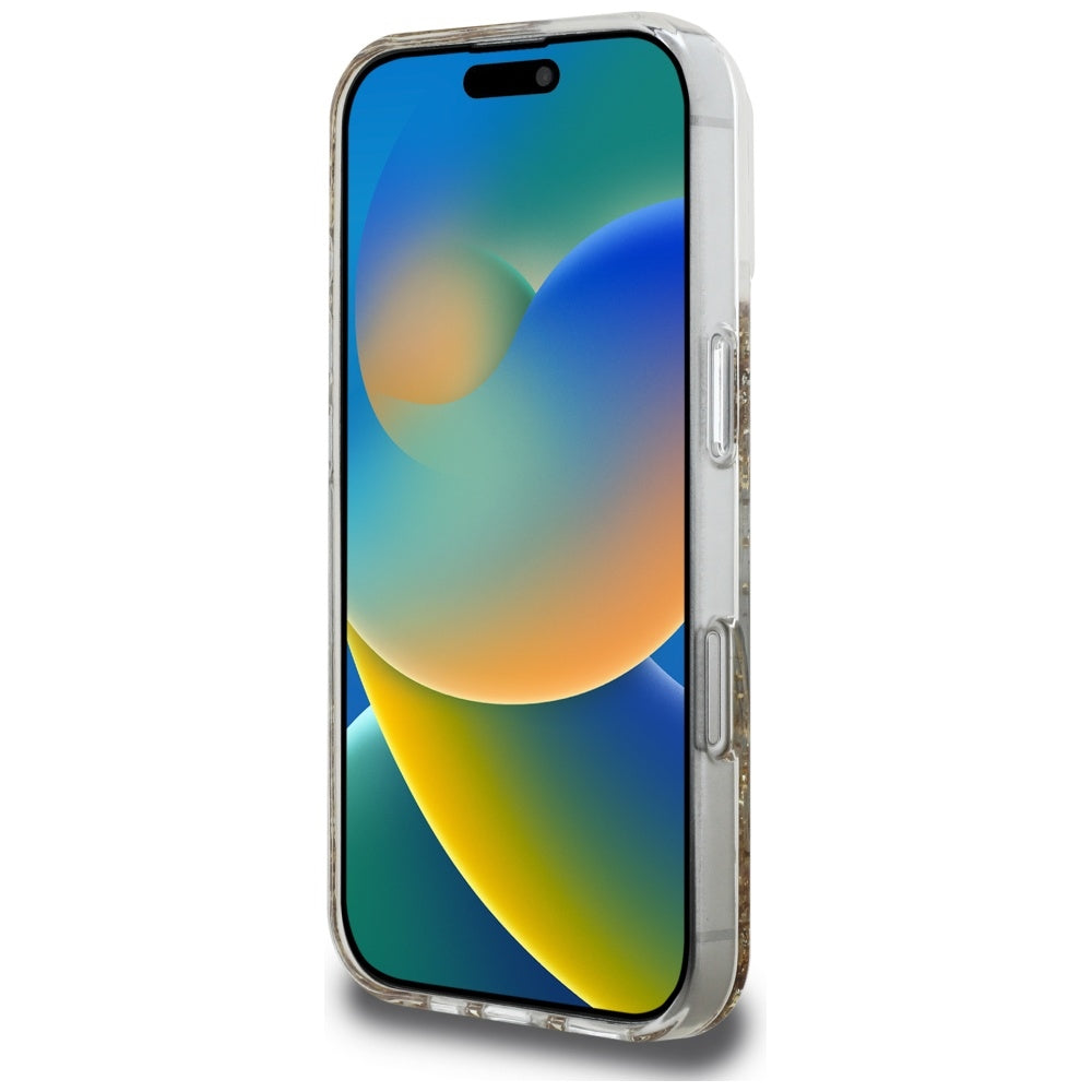 GUESS GUHMP17LRGRGED HardCase MagSafe Resin Bottom Glitter Gold iPhone 17 Pro