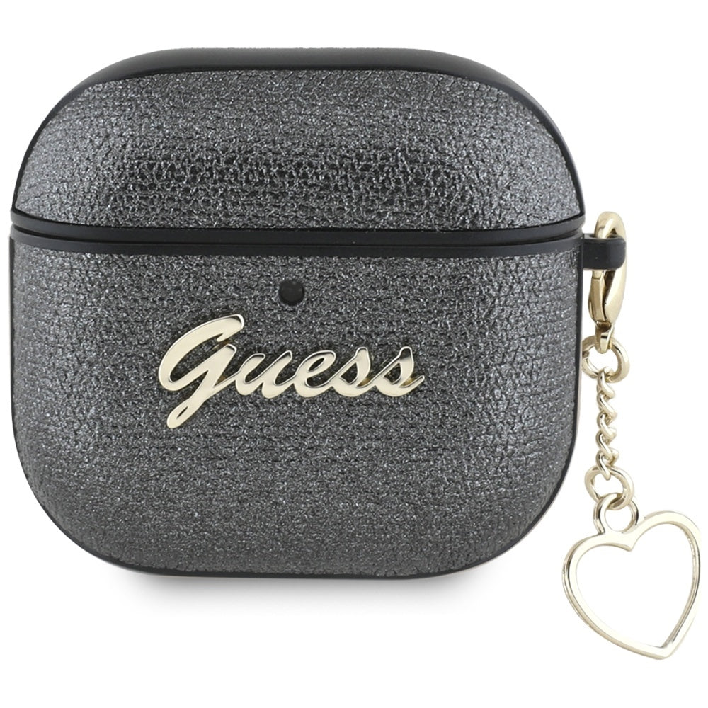 Guess Metallic Script Charm Case for AirPods 4 Black