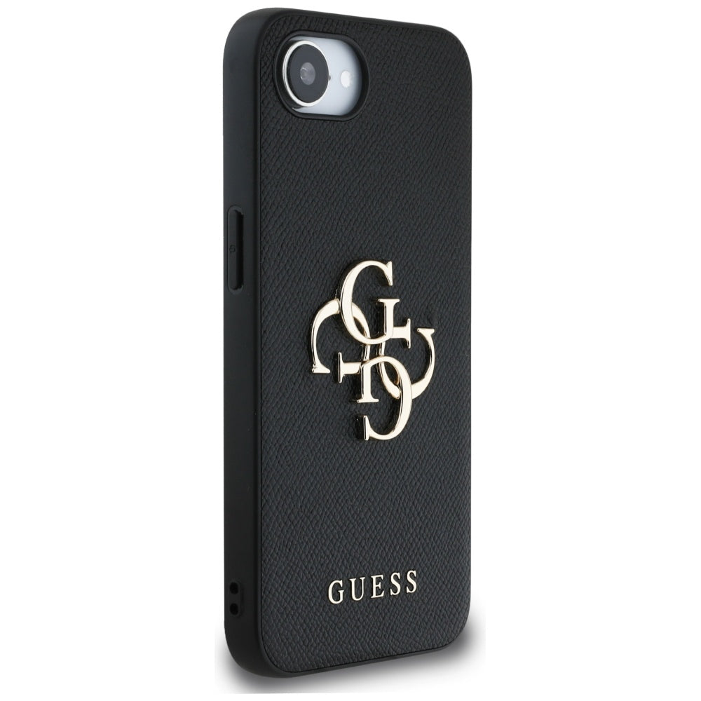 Guess GUHCPSE4PGT4MBK Grained Big 4G Logo Small Classic Logo for iPhone 16e black