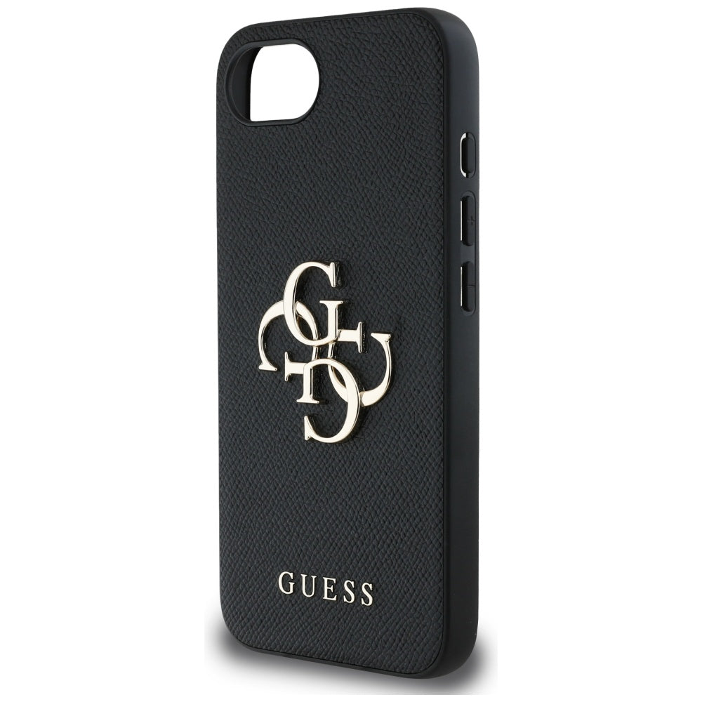 Guess GUHCPSE4PGT4MBK Grained Big 4G Logo Small Classic Logo for iPhone 16e black