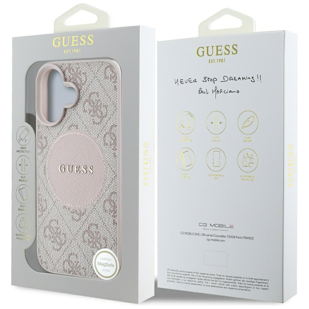 Guess GUHMP16SP4PGRSGP 4G Circle Classic Logo MagSafe for iPhone 16 pink