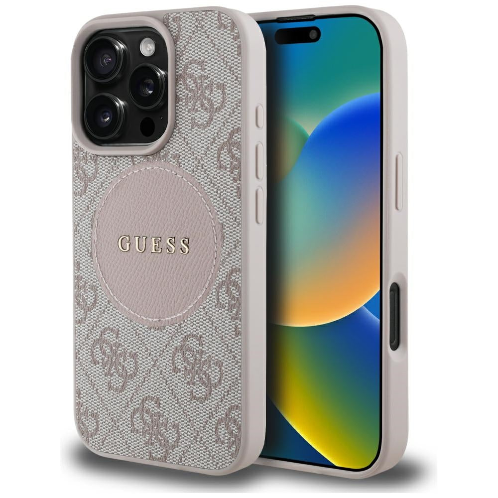 Guess GUHMP16LP4PGRSGP 4G Circle Classic Logo MagSafe for iPhone 16 Pro pink