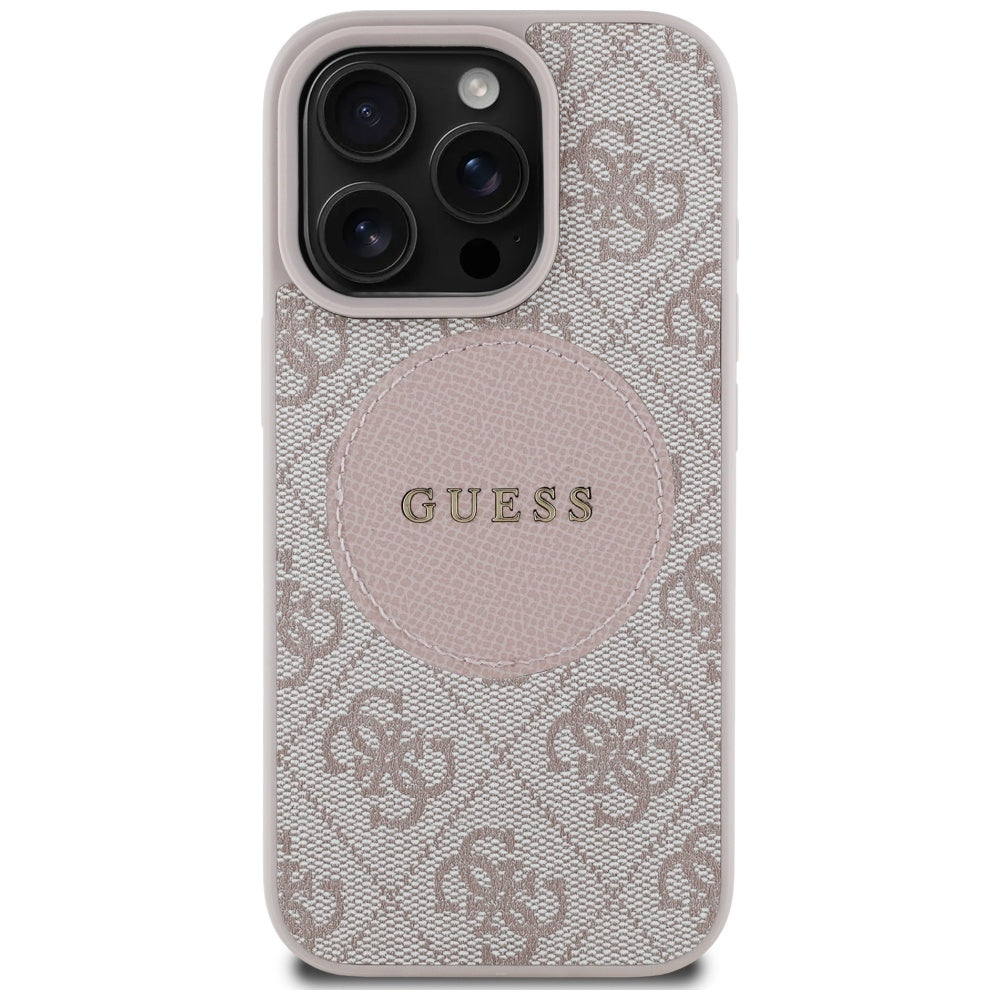 Guess GUHMP16LP4PGRSGP 4G Circle Classic Logo MagSafe for iPhone 16 Pro pink