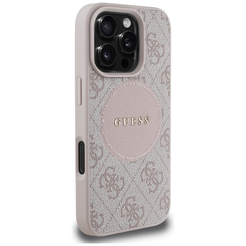 Guess GUHMP16LP4PGRSGP 4G Circle Classic Logo MagSafe for iPhone 16 Pro pink
