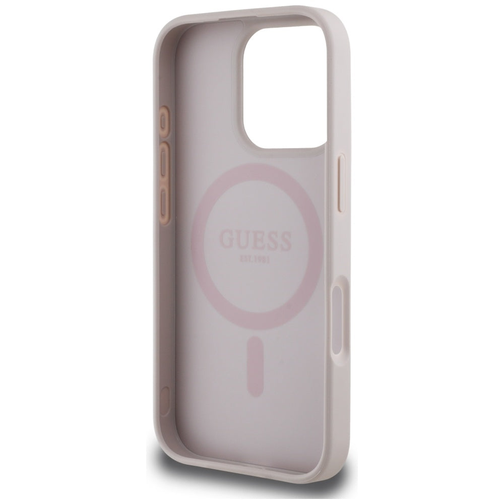 Guess GUHMP16LP4PGRSGP 4G Circle Classic Logo MagSafe for iPhone 16 Pro pink