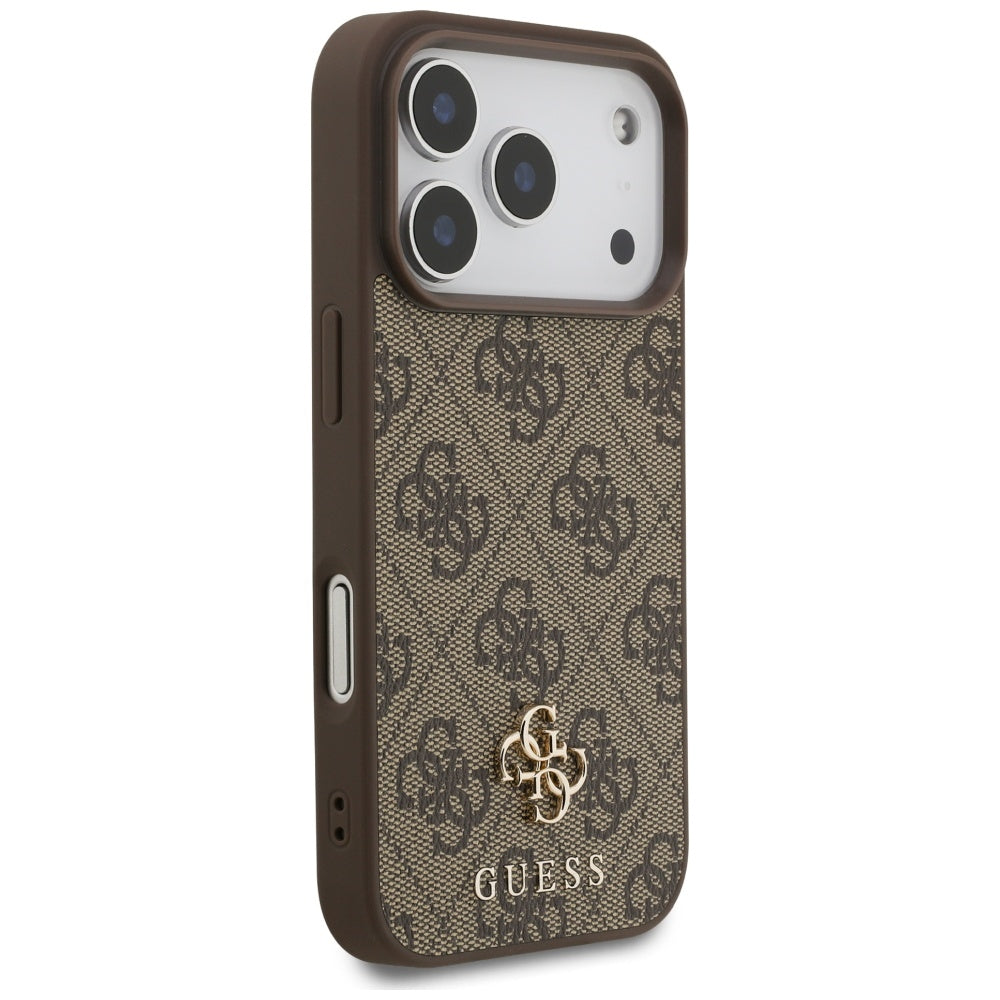 Guess GUHMP17LP4SM4MW 4G Small 4G and Classic MagSafe case for iPhone 17 Pro Brown