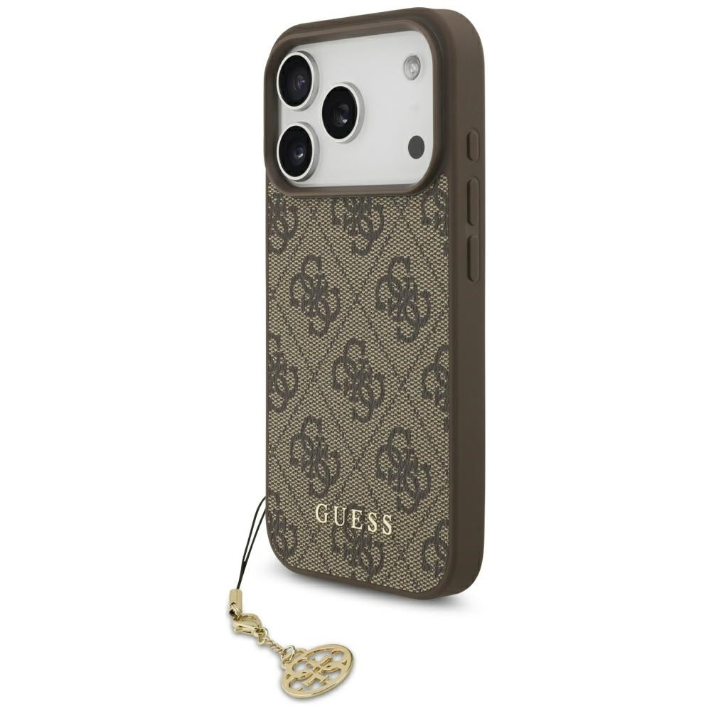 Guess GUHMP17XGF4GCW 4G Charms Collection MagSafe case for iPhone 17 Pro max Brown