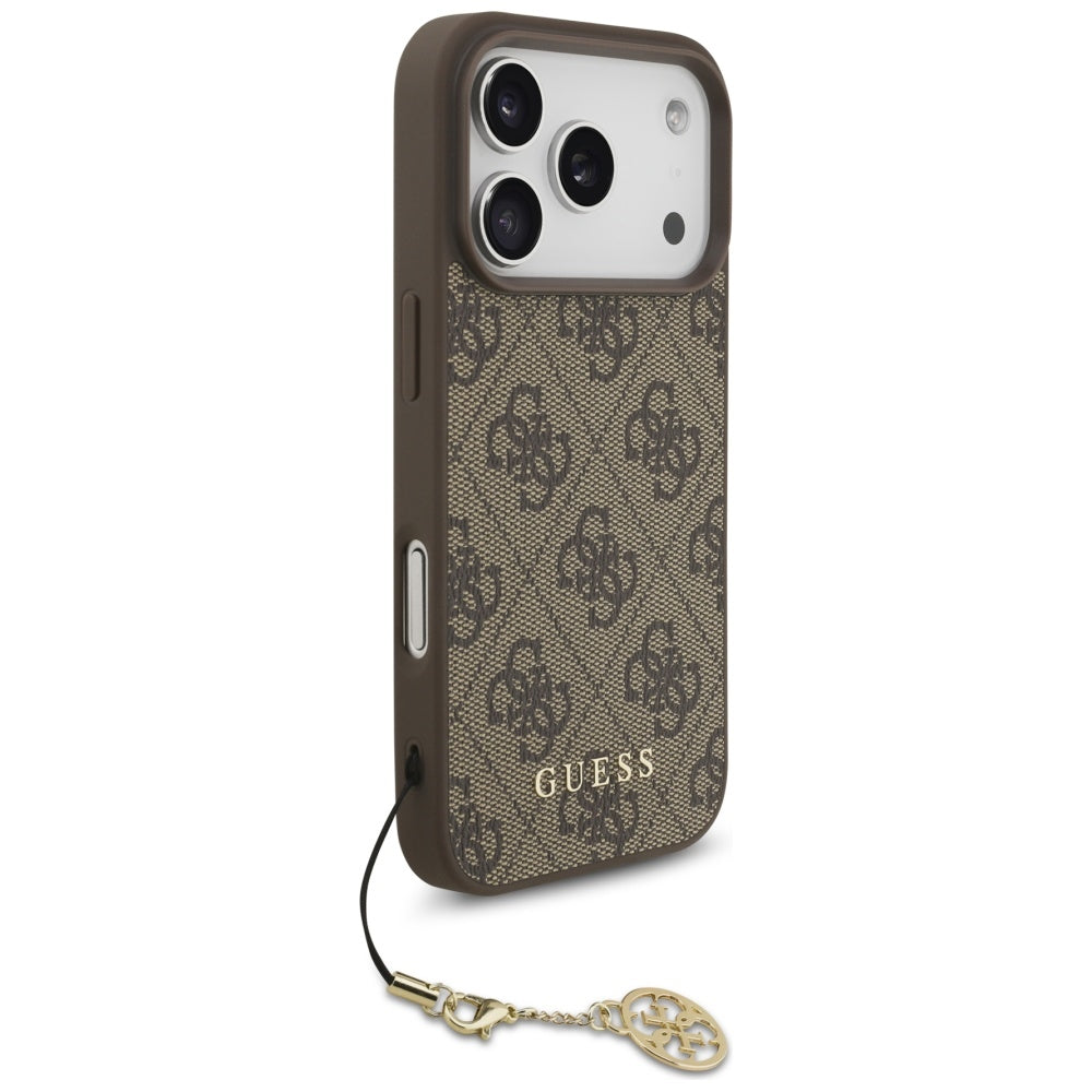 Guess GUHMP17LGF4GCW 4G Charms Collection MagSafe case for iPhone 17 Pro brown