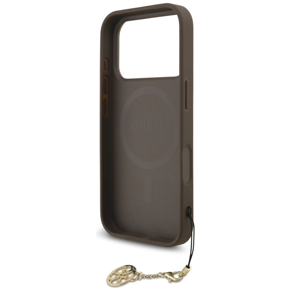 Guess GUHMP17LGF4GCW 4G Charms Collection MagSafe case for iPhone 17 Pro brown