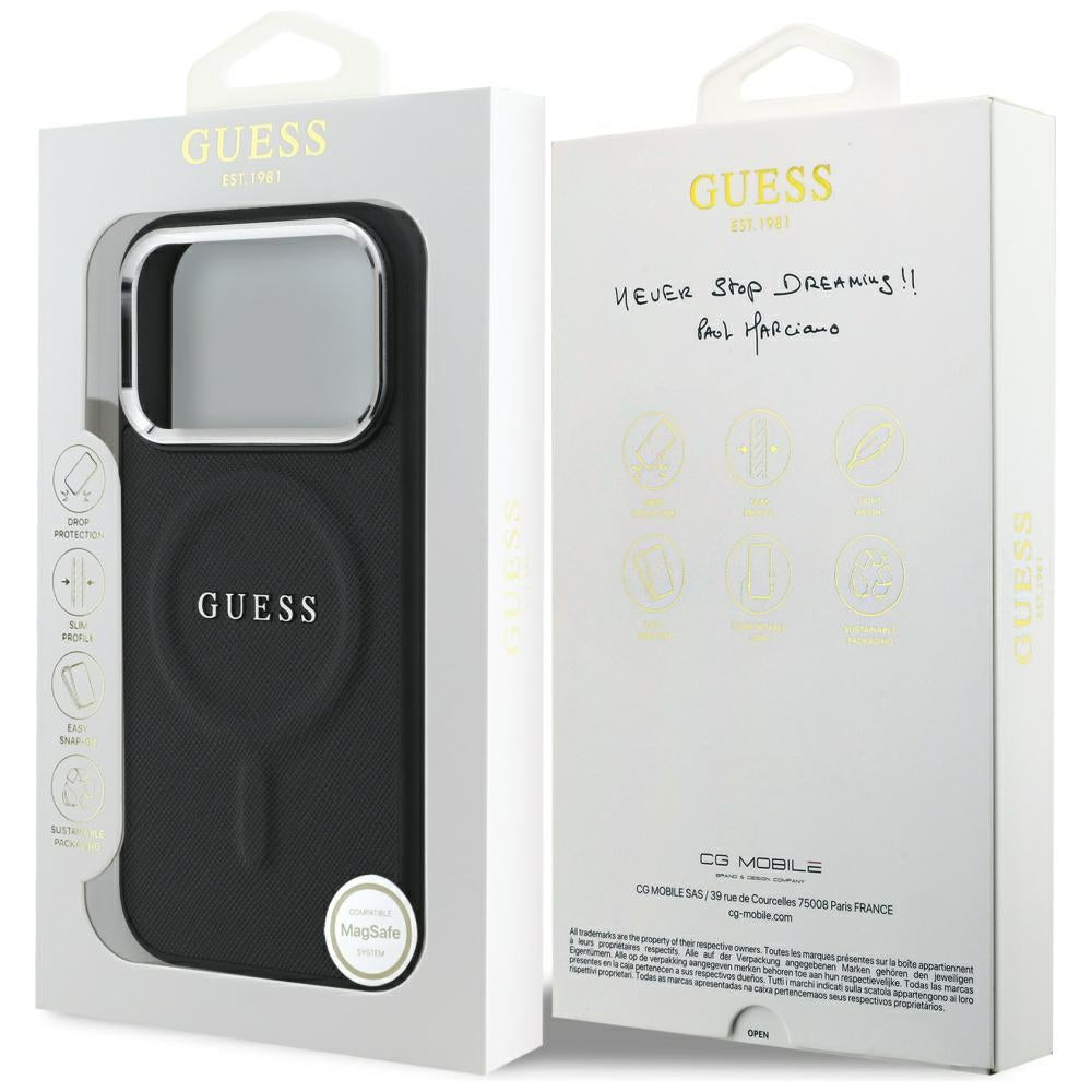 GUESS GUHMP17XPSAREGSK MagSafe Hardcase Classic Logo black for iPhone 17 Pro max