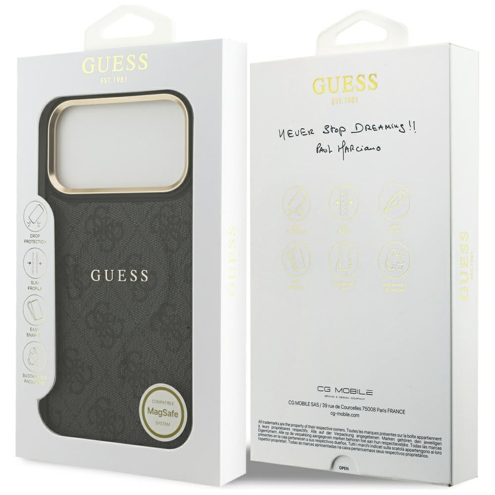 Guess GUHMP17XP4MSEGCK 4G PU Classic Logo MagSafe for iPhone 17 Pro Max Black