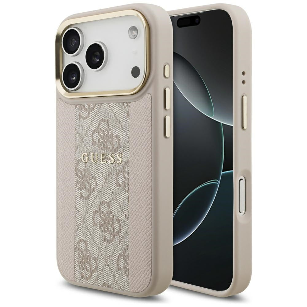 GUESS GUHMP17LPG4SEMCP HardCase MagSafe PU W/ 4G PU Stripe Pink iPhone 17 Pro