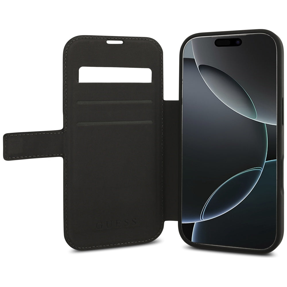 Guess GUBKP17X4GMGGR Bookcase 4G Metal Logo for iPhone 17 Pro Max Black