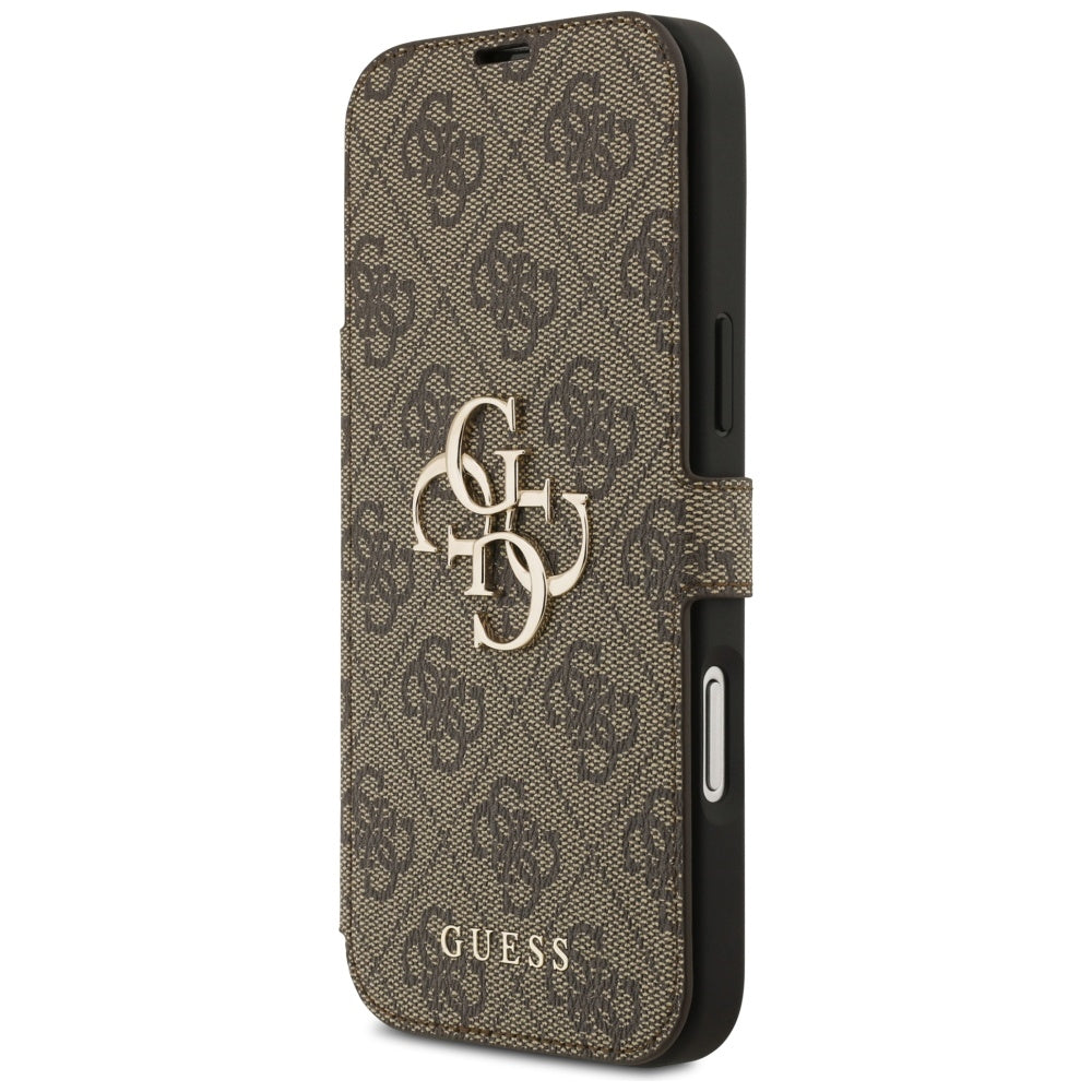 Guess GUBKP17X4GMGBR Bookcase 4G Metal Logo for iPhone 17 Pro Max Brown