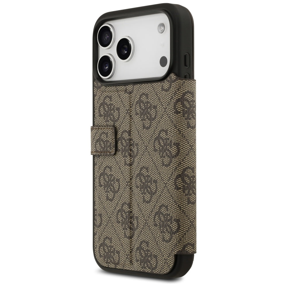 Guess GUBKP17X4GMGBR Bookcase 4G Metal Logo for iPhone 17 Pro Max Brown