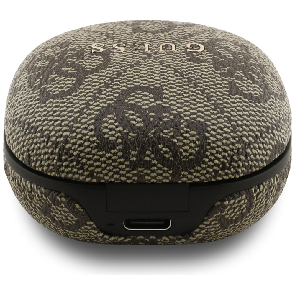 Earphones TWS ENC Guess 4G Classic Metal Logo brown