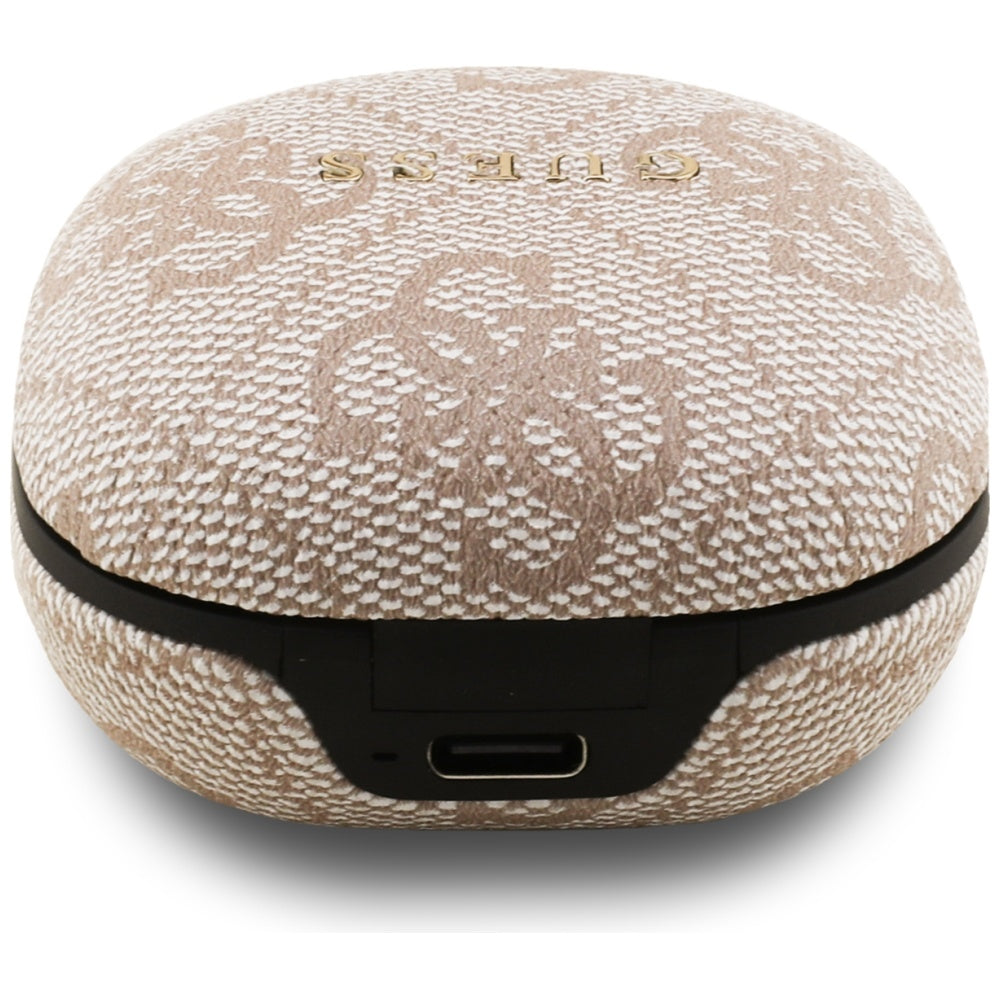 Earphones TWS ENC Guess 4G Classic Metal Logo pink