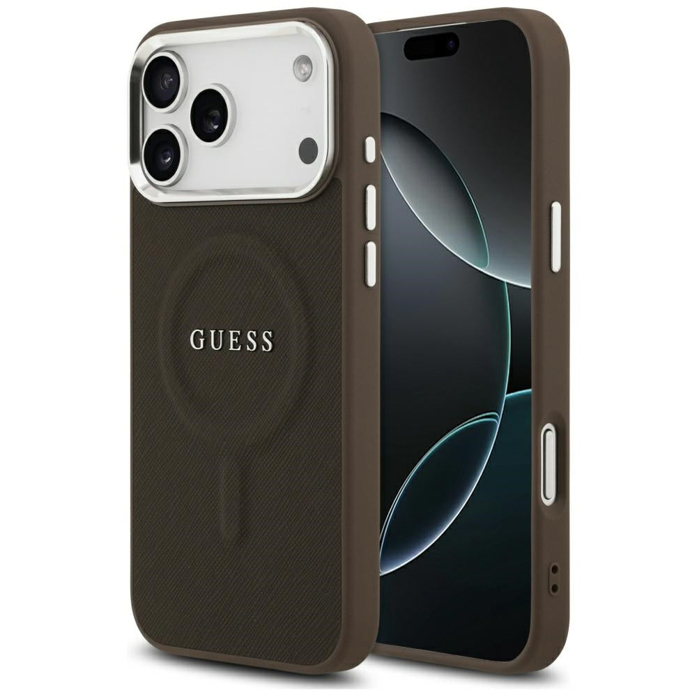 GUESS GUHMP17XPSAREGSW MagSafe Hardcase Classic Logo brown for iPhone 17 Pro Max