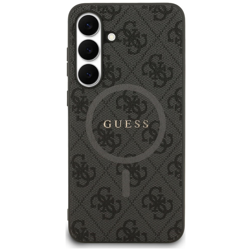 Guess GUHMS25FEG4GFRK S25 FE Black hardcase 4G Ring Classic Logo MagSafe