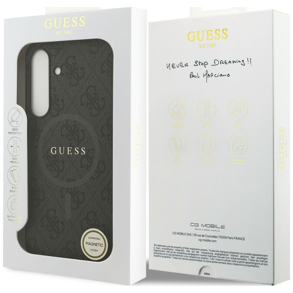 Guess GUHMS25FEG4GFRK S25 FE Black hardcase 4G Ring Classic Logo MagSafe