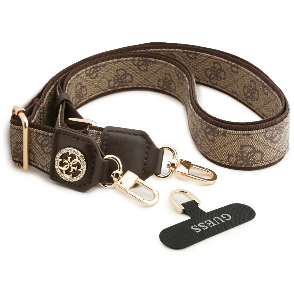 Guess Universal lanyard Guess CBDY 4G Tether Patch Strass Metal Logo brown