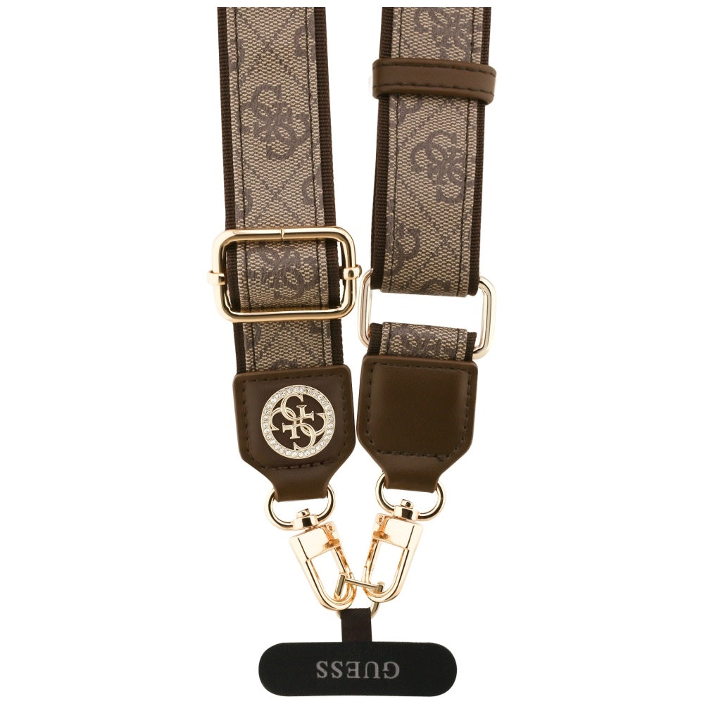 Guess Universal lanyard Guess CBDY 4G Tether Patch Strass Metal Logo brown