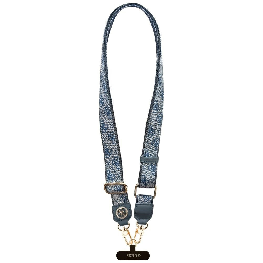 Guess Universal lanyard Guess CBDY 4G Tether Patch Strass Metal Logo blue