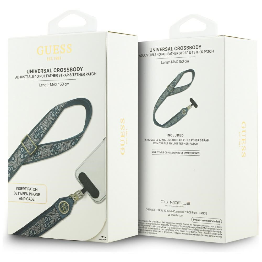 Guess Universal lanyard Guess CBDY 4G Tether Patch Strass Metal Logo blue