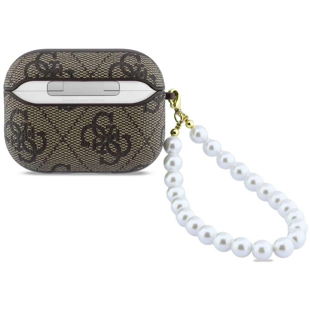 Guess 4G Pearl Strap Case for AirPods Pro 3 brown