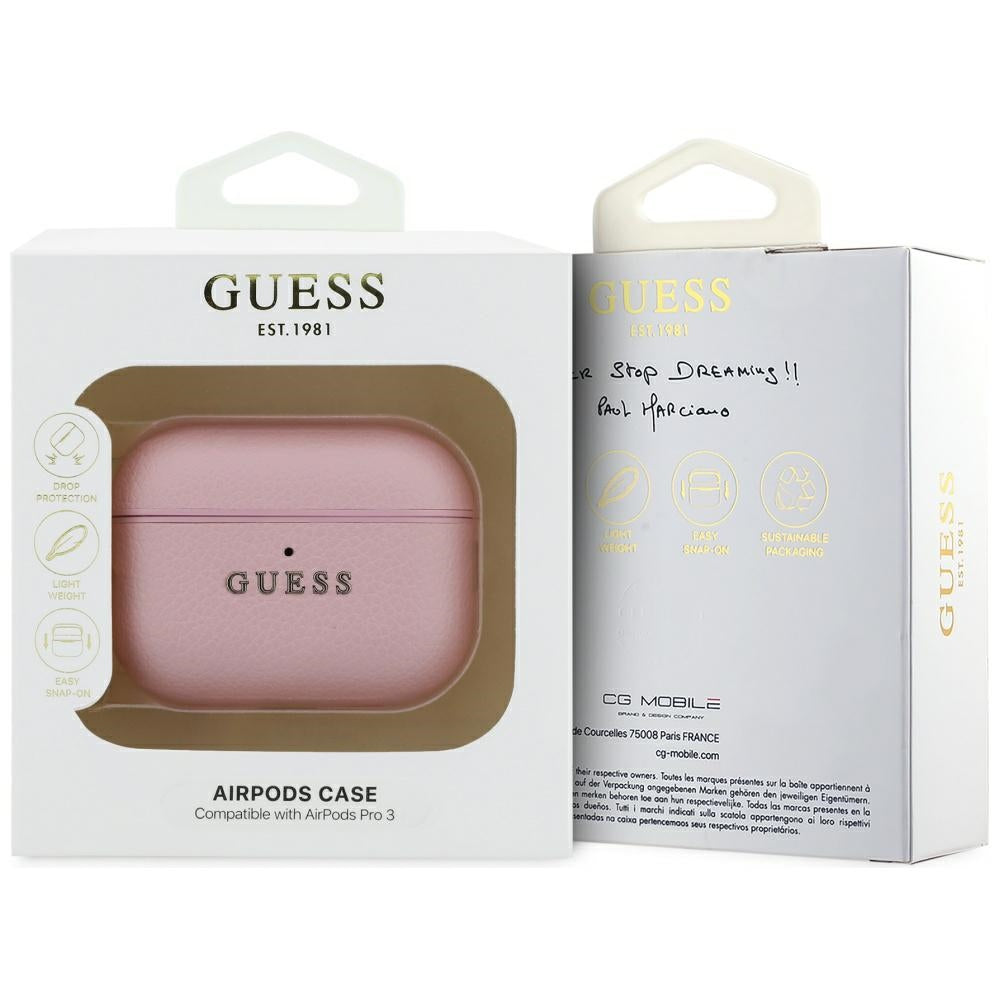 Guess Grained Classic Logo Hook for AirPods Pro 3 pink