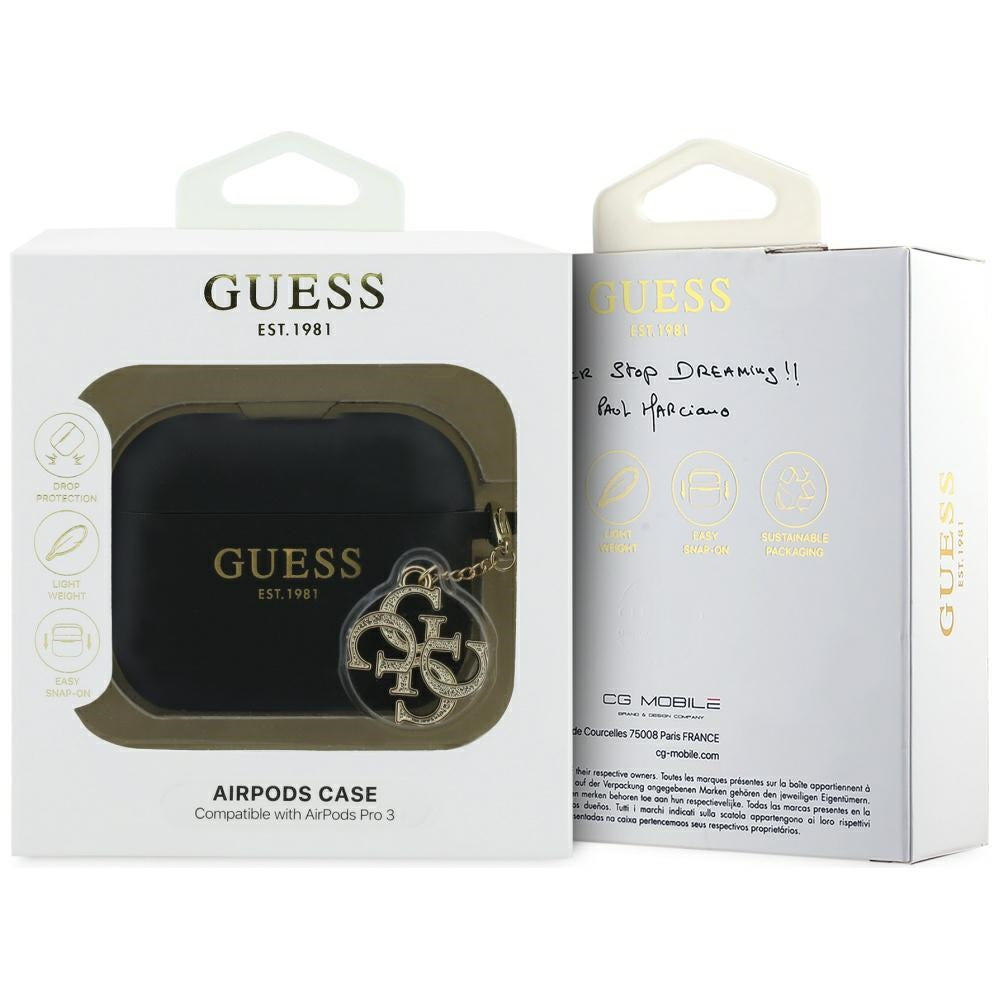 Guess Silicone 4G Charm for AirPods Pro 3 black