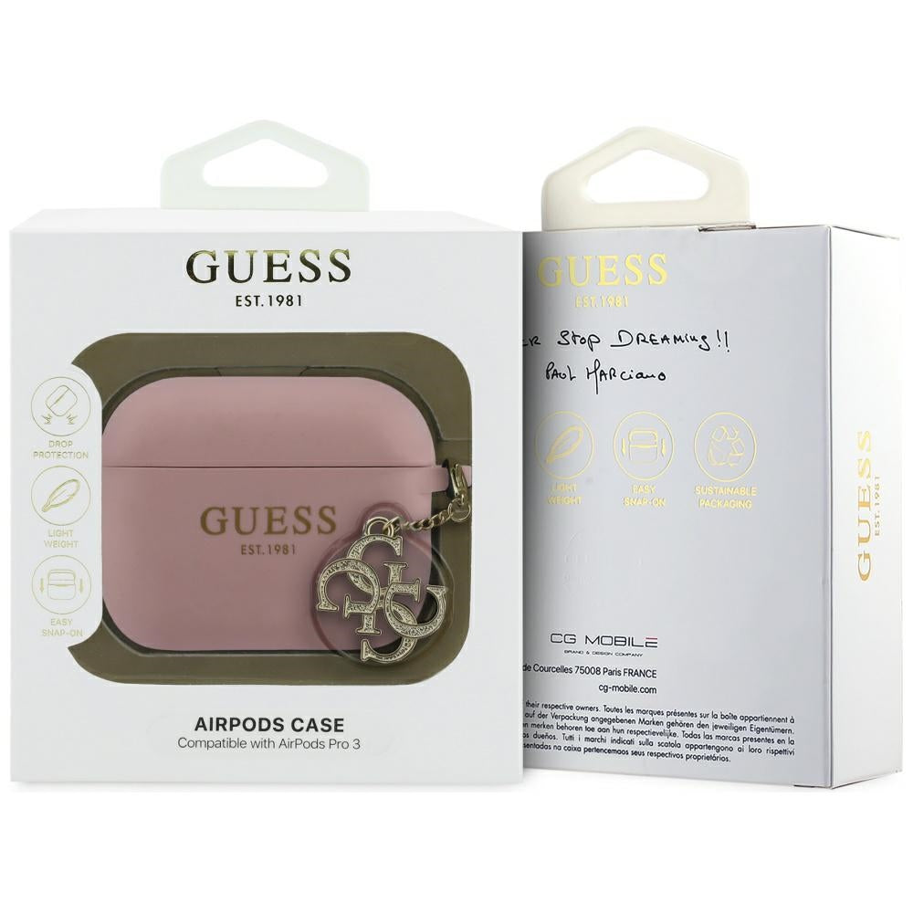 Guess Silicone 4G Charm for AirPods Pro 3 pink