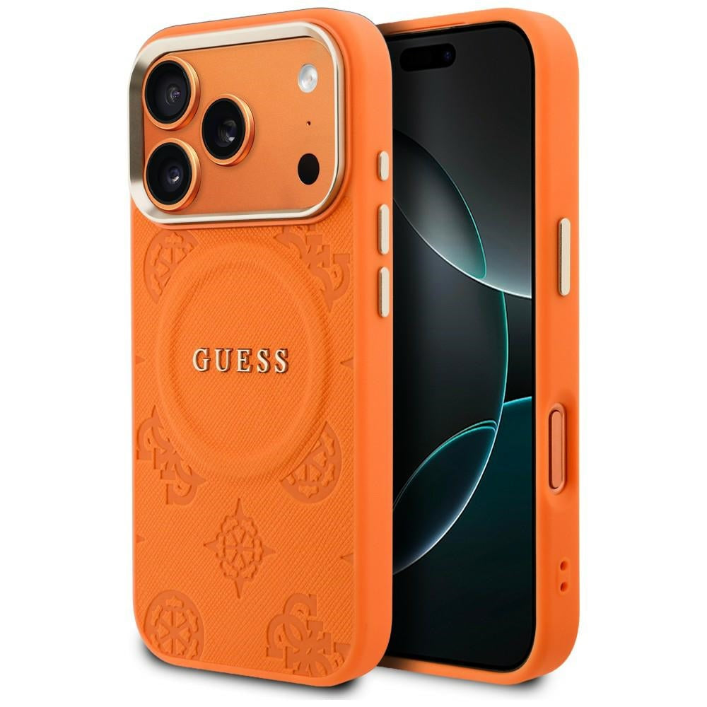 Guess GUHMP17XPSAMSECO Peony Hot Stamp MagSafe for iPhone 17 Pro Max Orange