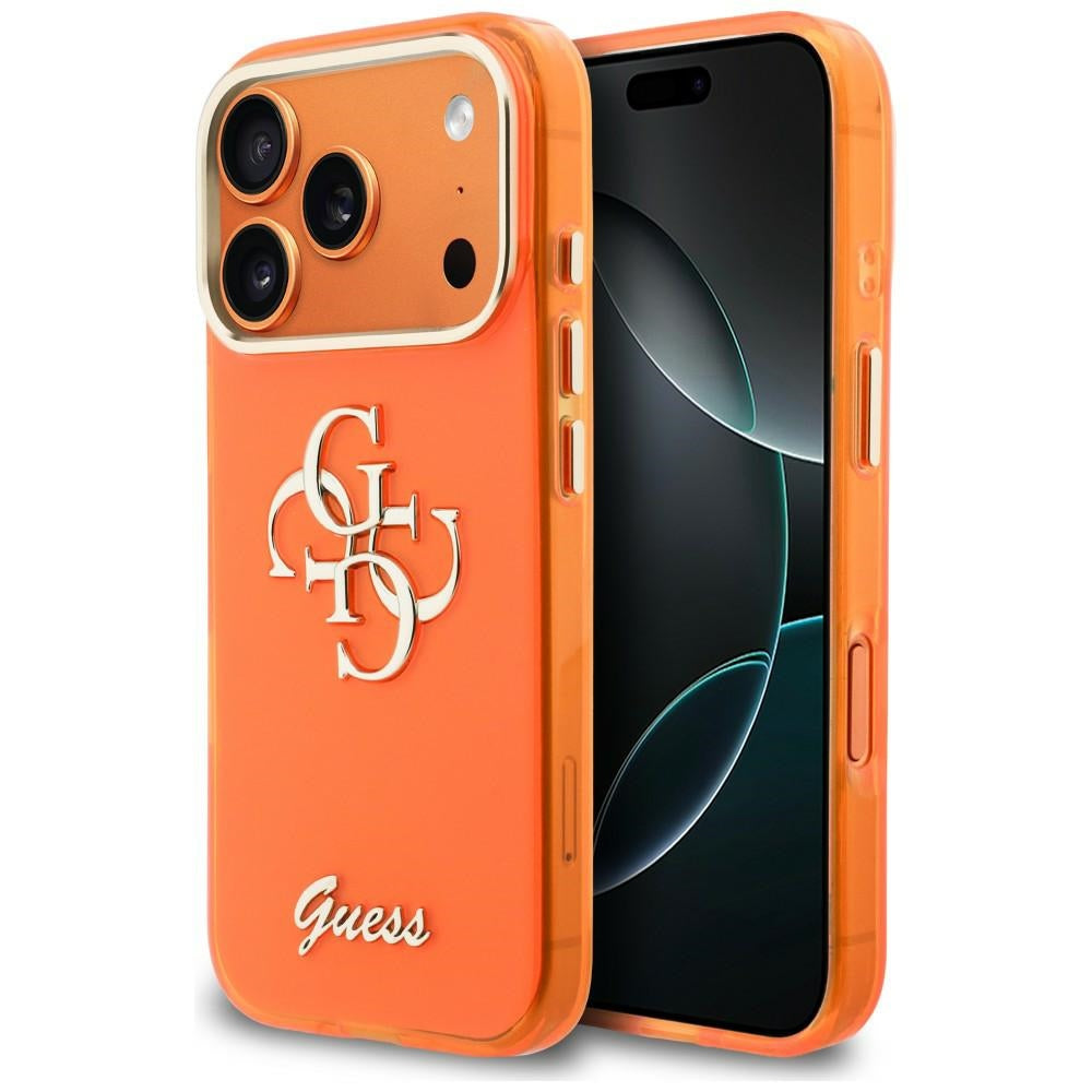 Guess GUHCP17L5HC4MLSO IML 4G Script Metal for iPhone 17 Pro Orange