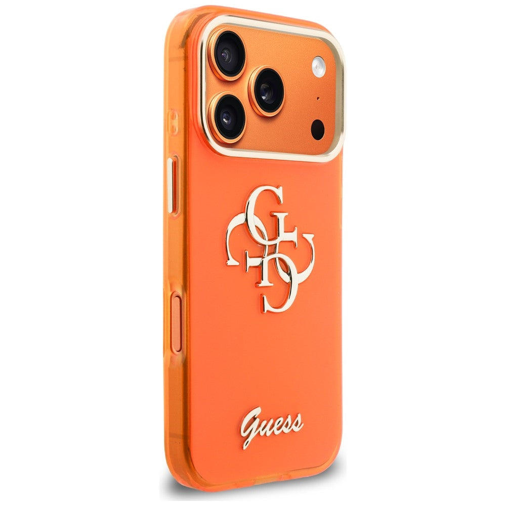 Guess GUHCP17L5HC4MLSO IML 4G Script Metal for iPhone 17 Pro Orange