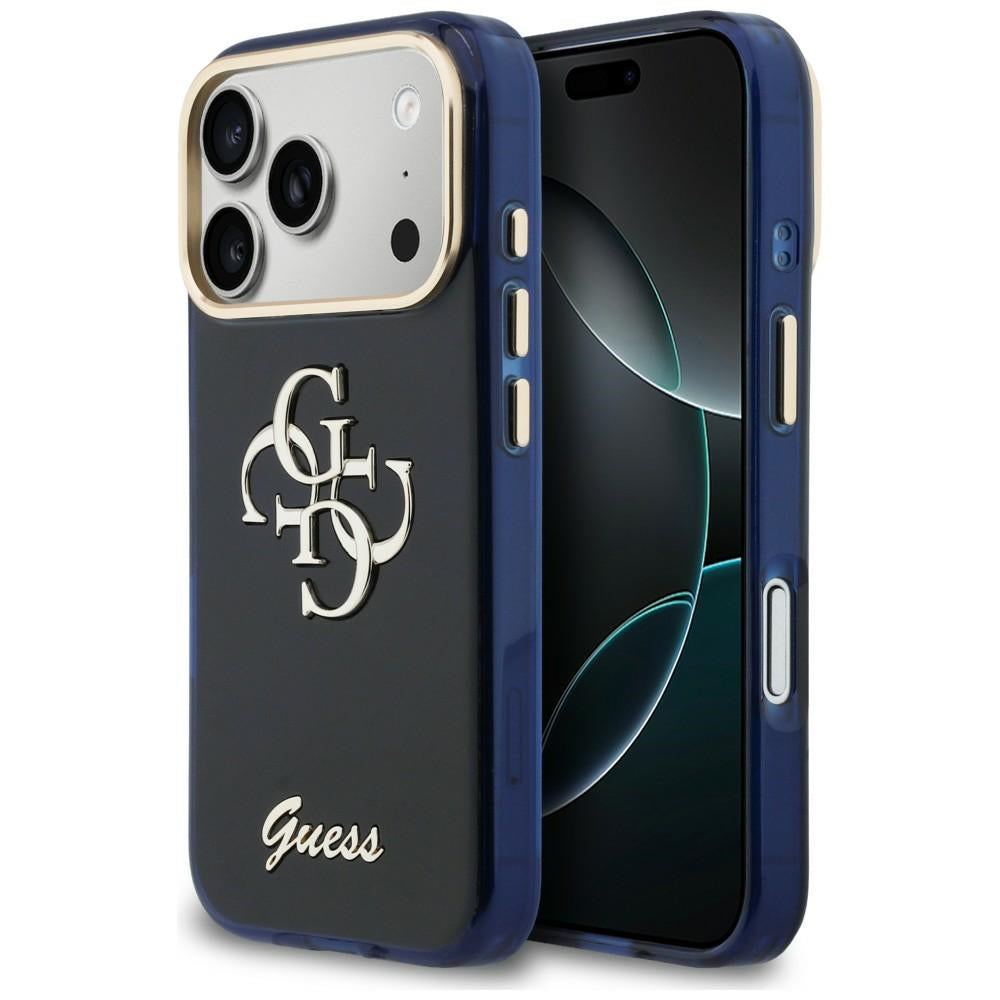 Guess GUHCP17X5HC4MLSB IML 4G Script Metal for iPhone 17 Pro Max Blue