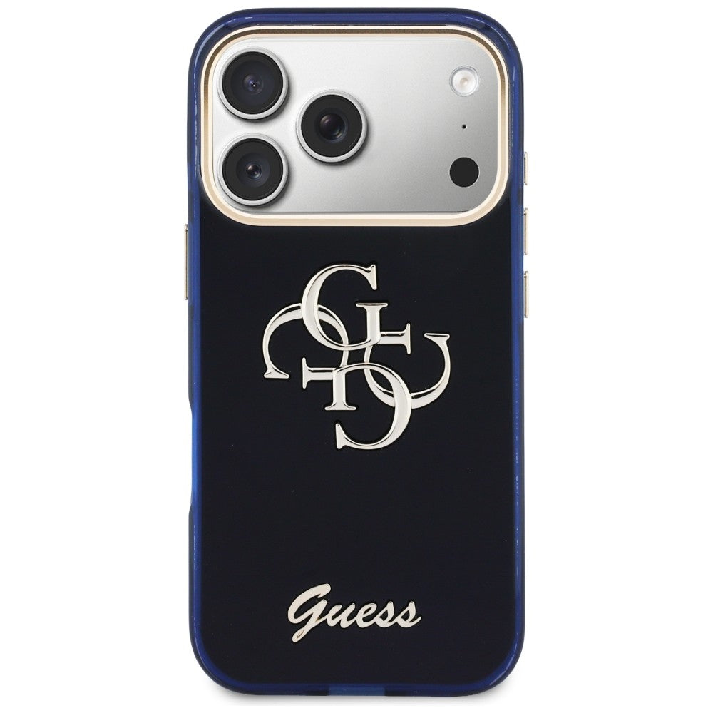 Guess GUHCP17X5HC4MLSB IML 4G Script Metal for iPhone 17 Pro Max Blue