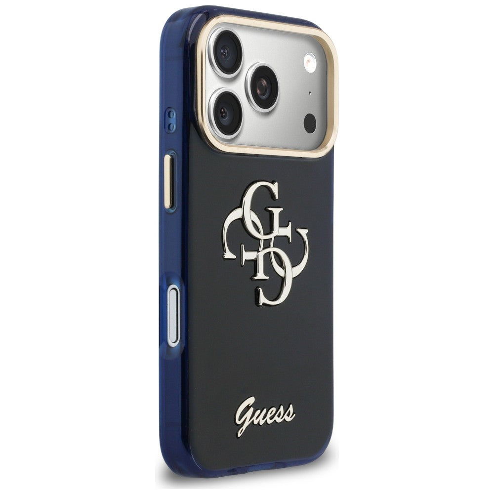 Guess GUHCP17X5HC4MLSB IML 4G Script Metal for iPhone 17 Pro Max Blue