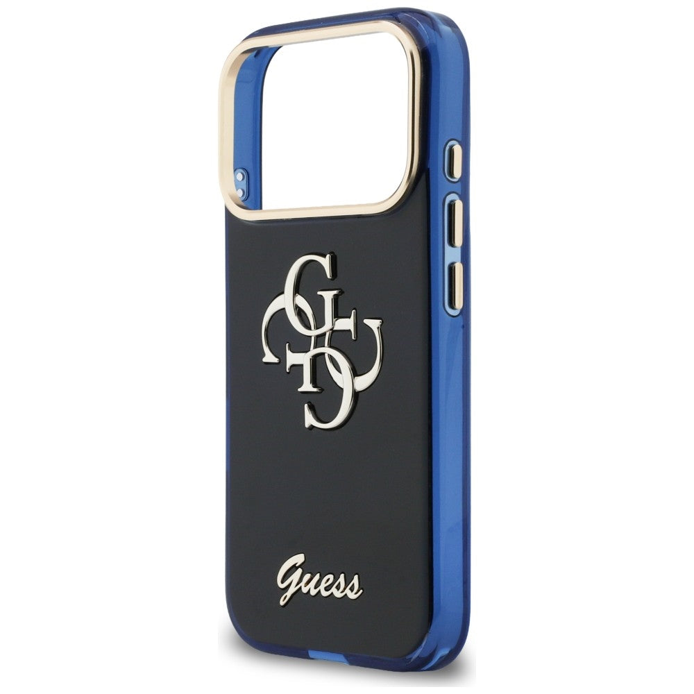 Guess GUHCP17X5HC4MLSB IML 4G Script Metal for iPhone 17 Pro Max Blue