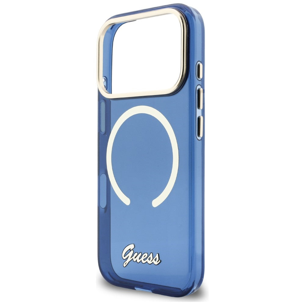 Guess GUHMP17X5HTCSMSB IML Script Metal MagSafe for iPhone 17 Pro Max Blue