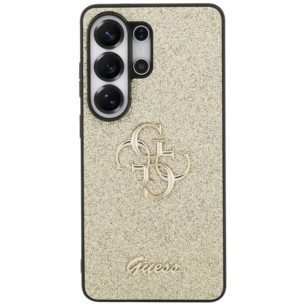 Guess GUHCS26LHG4SGD Case Fixed Glitter Big 4G Metal Logo for Samsung Galaxy S26 Ultra Gold