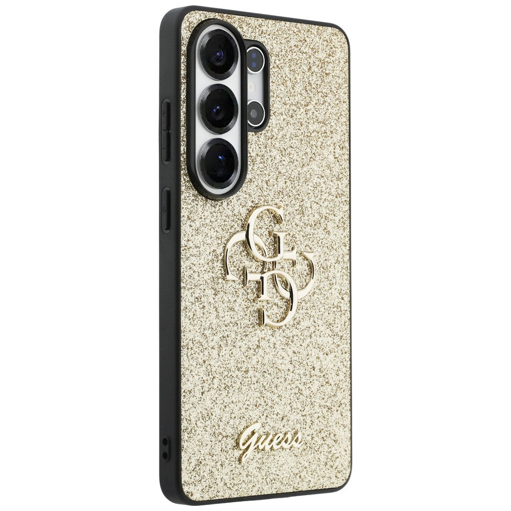 Guess GUHCS26LHG4SGD Case Fixed Glitter Big 4G Metal Logo for Samsung Galaxy S26 Ultra Gold