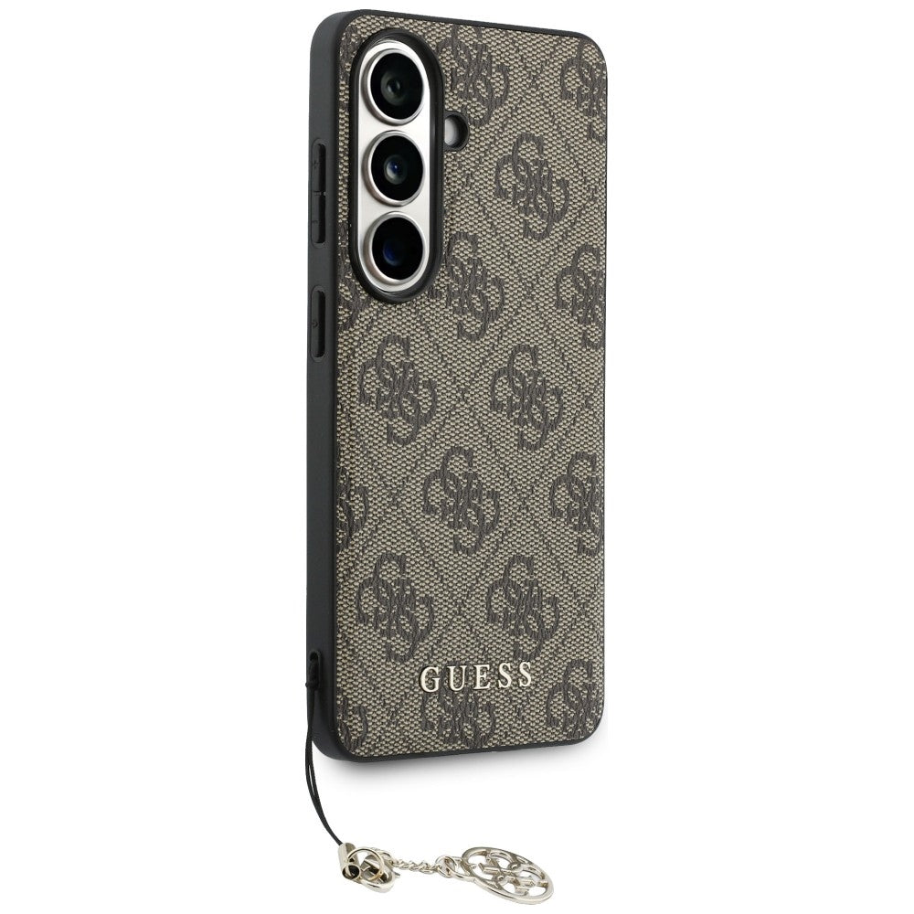 Guess GUHMS26SGF4GBR 4G Classic Logo Charm MagSafe for Samsung Galaxy S26 brown