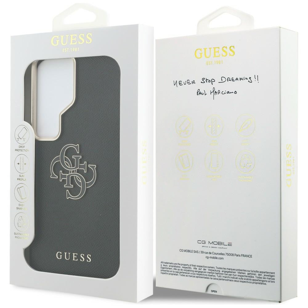 Guess GUHCS26L5PS4RGGK Grained Big 4G Metal Logo Case for Samsung Galaxy S26 Ultra black