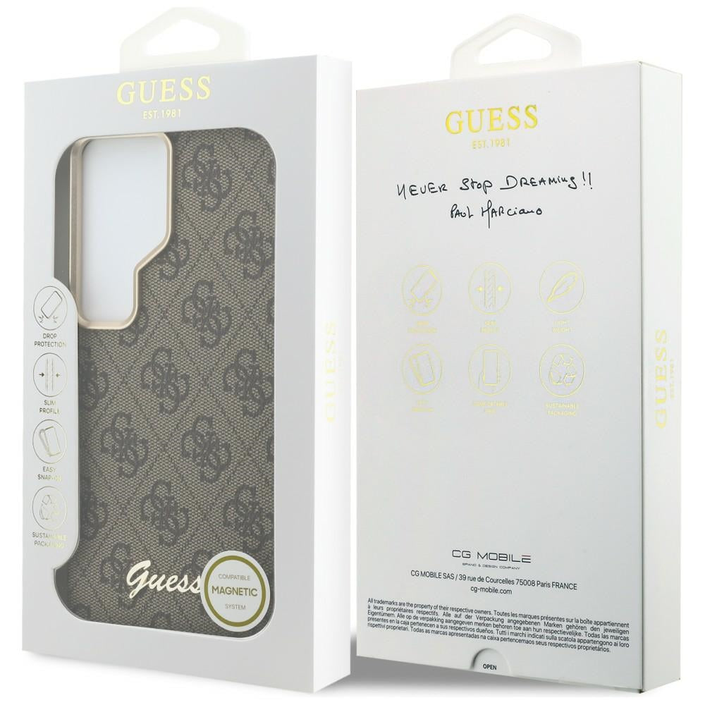 Guess GUHMS26L5P4FWMSW 4G Script MagSafe for Samsung Galaxy S26 Ultra brown