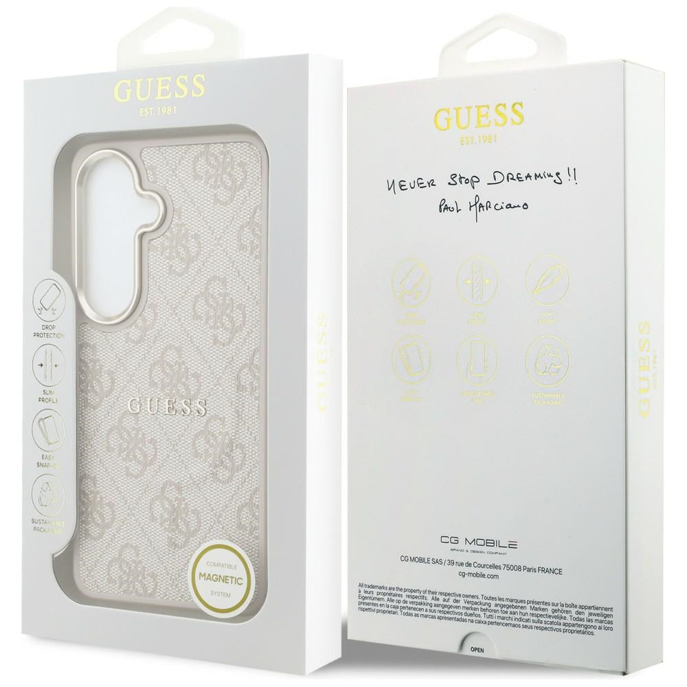 Guess GUHMS26MP4MSEGCP 4G Embossed Ring MagSafe for Samsung Galaxy S26 Plus Pink
